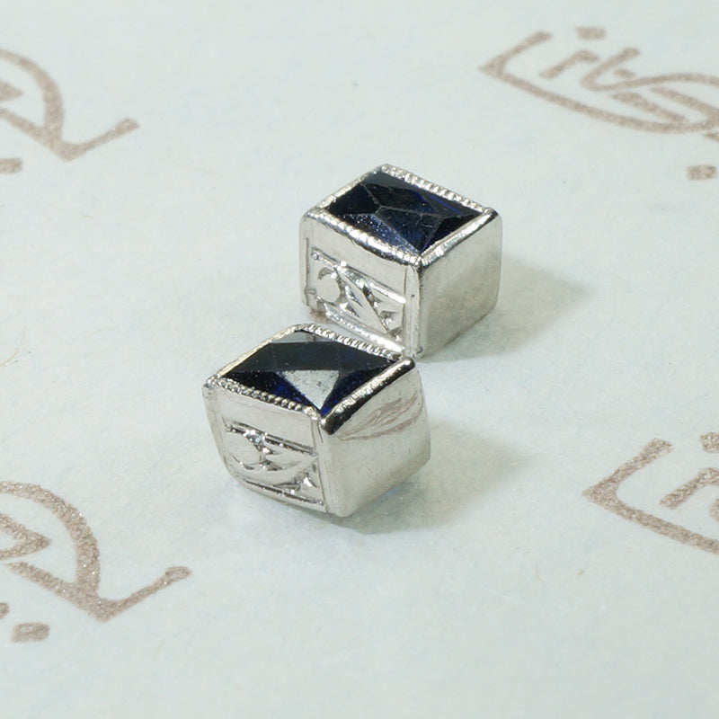Fabulous French Cut Platinum Studs