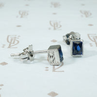 Fabulous French Cut Platinum Studs