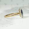 French Sapphire and Diamond Halo Ring