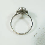 Sapphire Diamond Halo in Platinum
