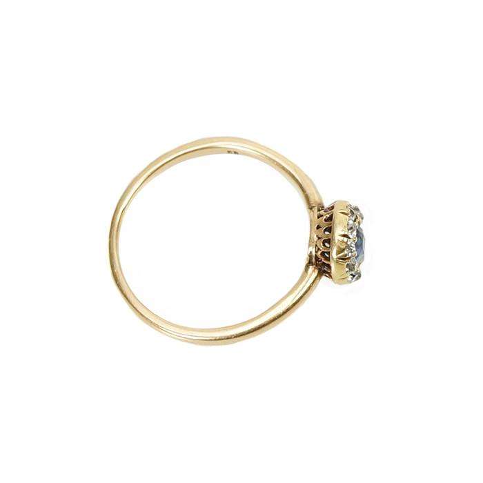 Antique Sapphire and Diamond Engagement Ring