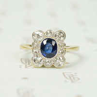 Cornflower Blue Sapphire and Diamond Ring