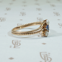 Delicate Victorian Beauty Sapphire and Rose Cut Diamond Ring