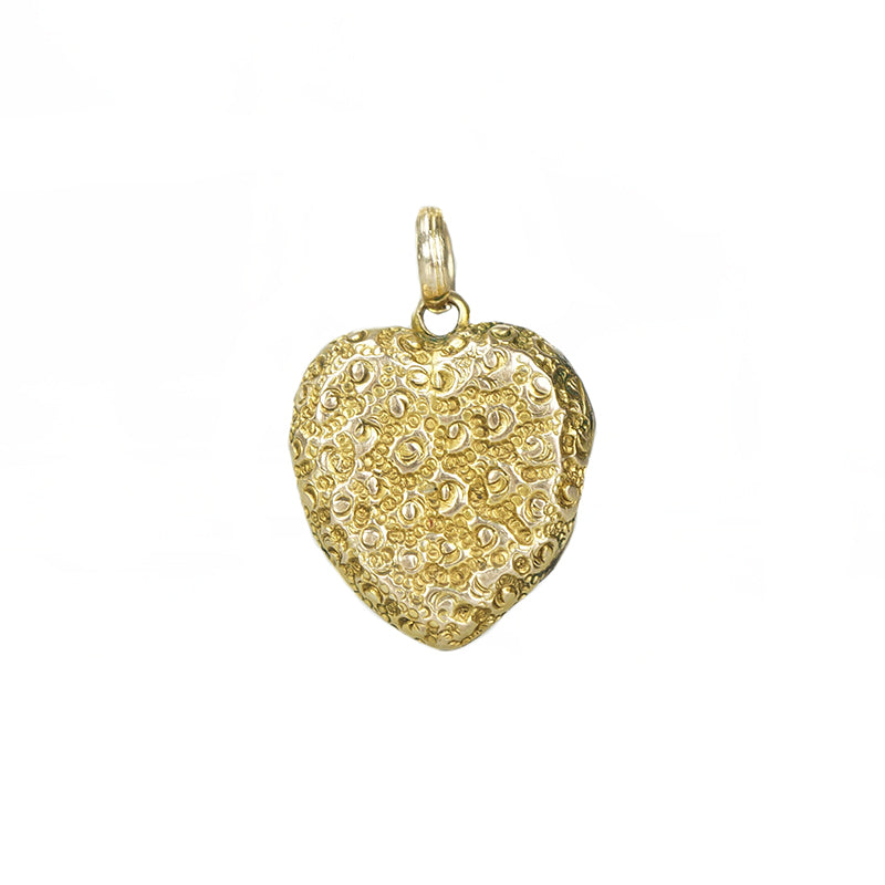Petite Roses Antique 9ct Heart Locket - Gem Set Love