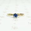 Enchanting Engraved Gold Montana Sapphire Engagement Ring
