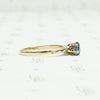Enchanting Engraved Gold Montana Sapphire Engagement Ring
