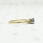 Enchanting Engraved Gold Montana Sapphire Engagement Ring