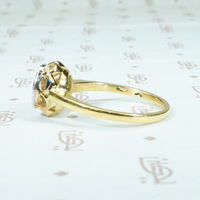 18k Gold Cerulean Blue Sapphire Solitaire