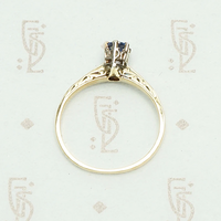 Enchanting Engraved Gold Montana Sapphire Engagement Ring