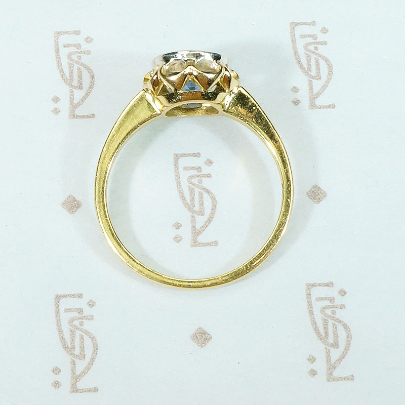 18k Gold Cerulean Blue Sapphire Solitaire