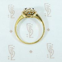 18k Gold Cerulean Blue Sapphire Solitaire