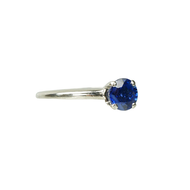 Bluest Blue Sapphire Platinum Solitaire