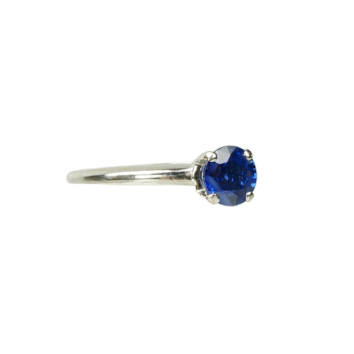 Bluest Blue Sapphire Platinum Solitaire