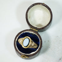 Beautiful 19thc Banded Agate Locket Ring
