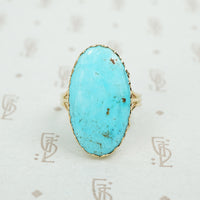 lovely spcimen blue turquise ring in gold