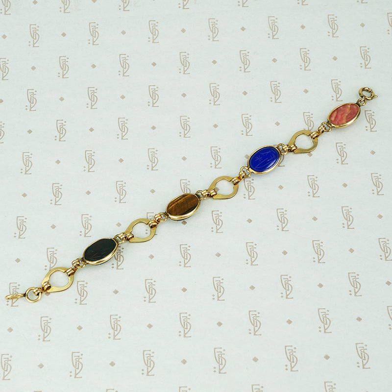 Vintage Stone Scarab Bracelet