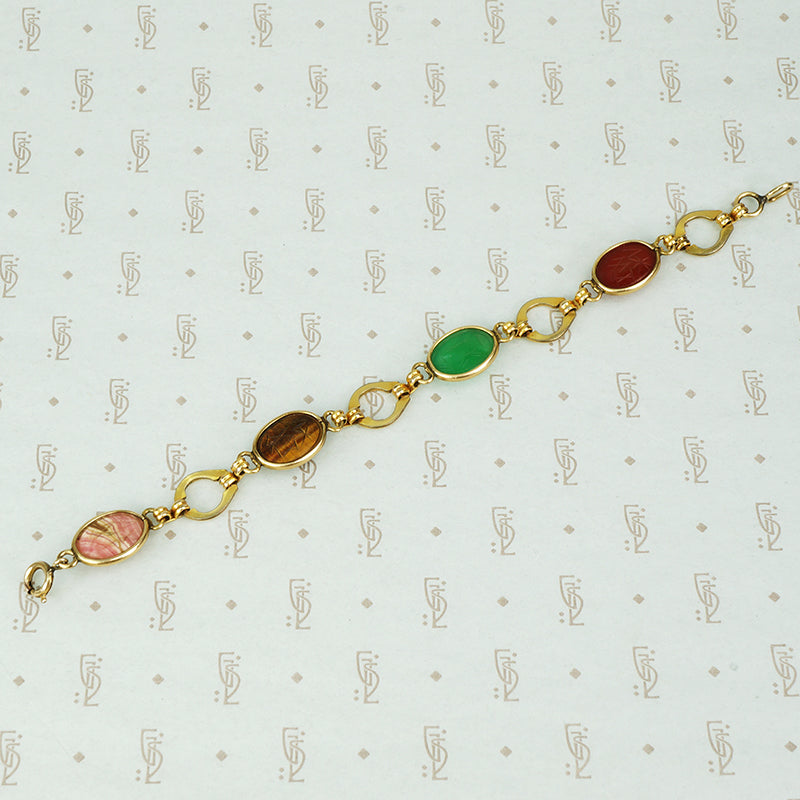Vintage Stone Scarab Bracelet