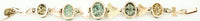 Vintage Egyptian Faience Scarab and Lotus Bracelet