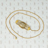 egyptian faience scarab necklace in 14k vintage