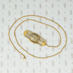 egyptian faience scarab necklace in 14k vintage