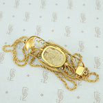Faience scarab in 14k gold necklace back detail