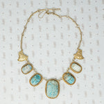 egyptian faience scarab necklace in silver gilt vintage