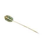 Antique Faience Scarab Stick Pin in Gold