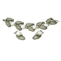 Schiaparelli Grey Leaves Bracelet & Earring Set