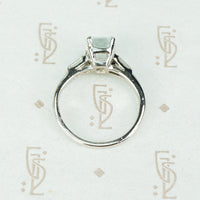 Fab Vintage Aquamarine Scissor Cut Engagement Ring