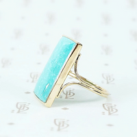 the finest turquoise and 14k recycled gold ring side view