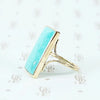 the finest turquoise and 14k recycled gold ring side view