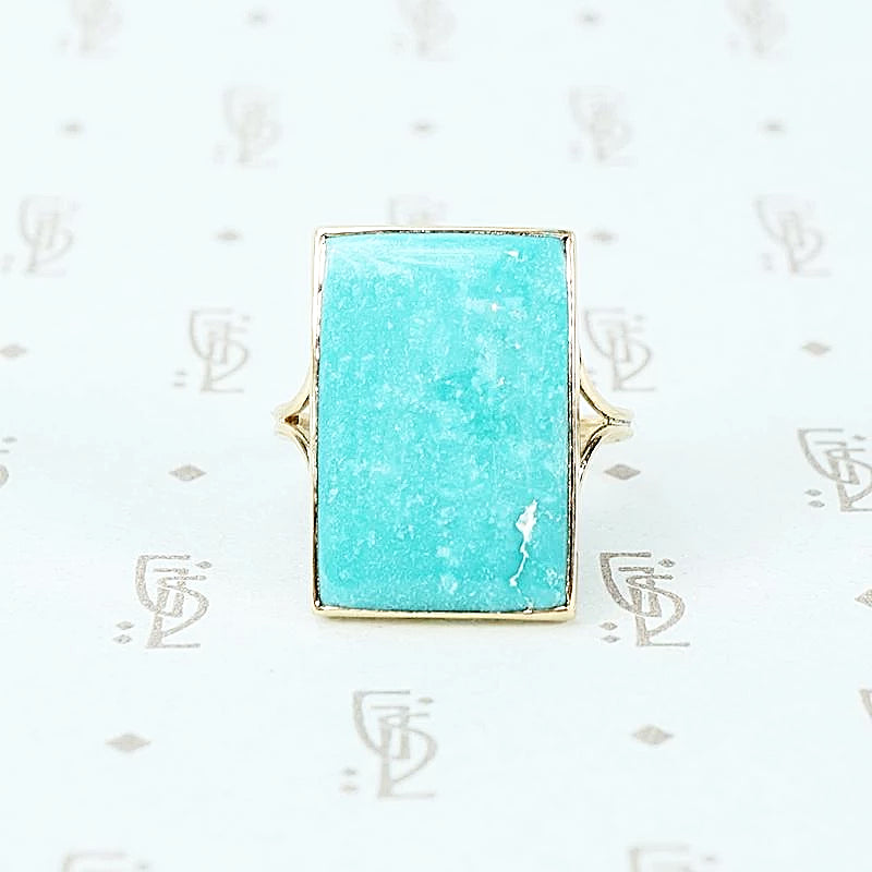 the finest turquoise and 14k recycled gold ring