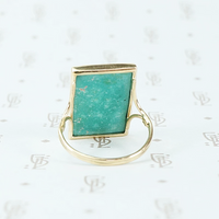 the finest turquoise and 14k recycled gold ring back