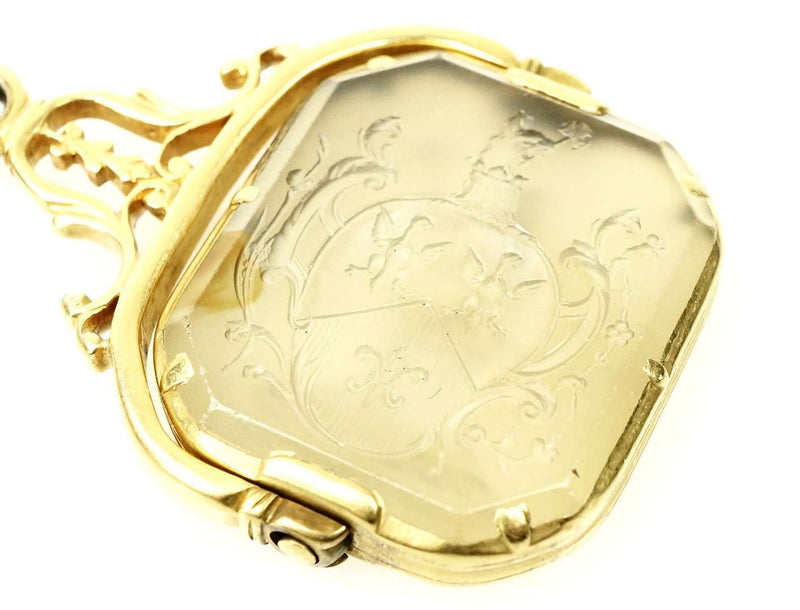 18th Century Armorial Seal Griffin Agate 18k yellow Gold
