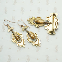 Victorian Pin and Earring Set
