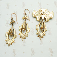 Victorian Pin and Earring Set