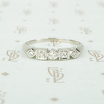 Unique Vintage Platinum and Diamond Wedding Set