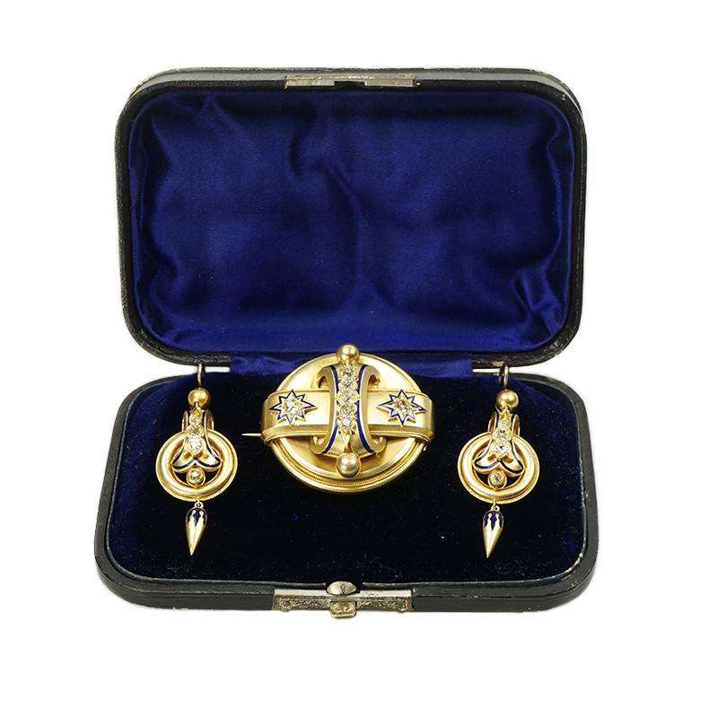 Victorian Gold and Diamond Set in Original Fitted Box
