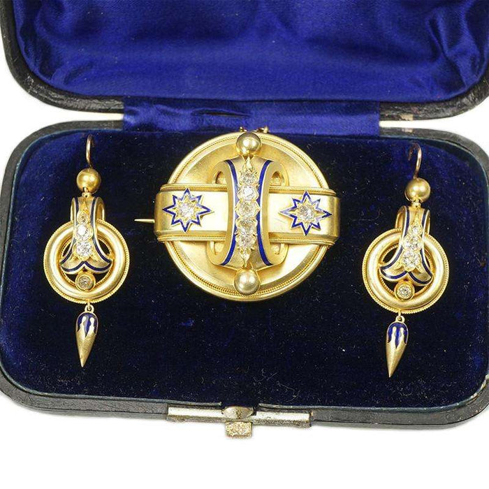 Victorian Gold and Diamond Set in Original Fitted Box