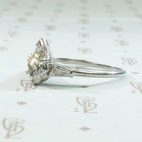Dramatic Shield Cut Diamond Platinum Engagement Ring