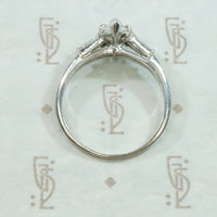Dramatic Shield Cut Diamond Platinum Engagement Ring