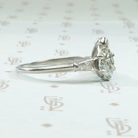 Dramatic Shield Cut Diamond Platinum Engagement Ring