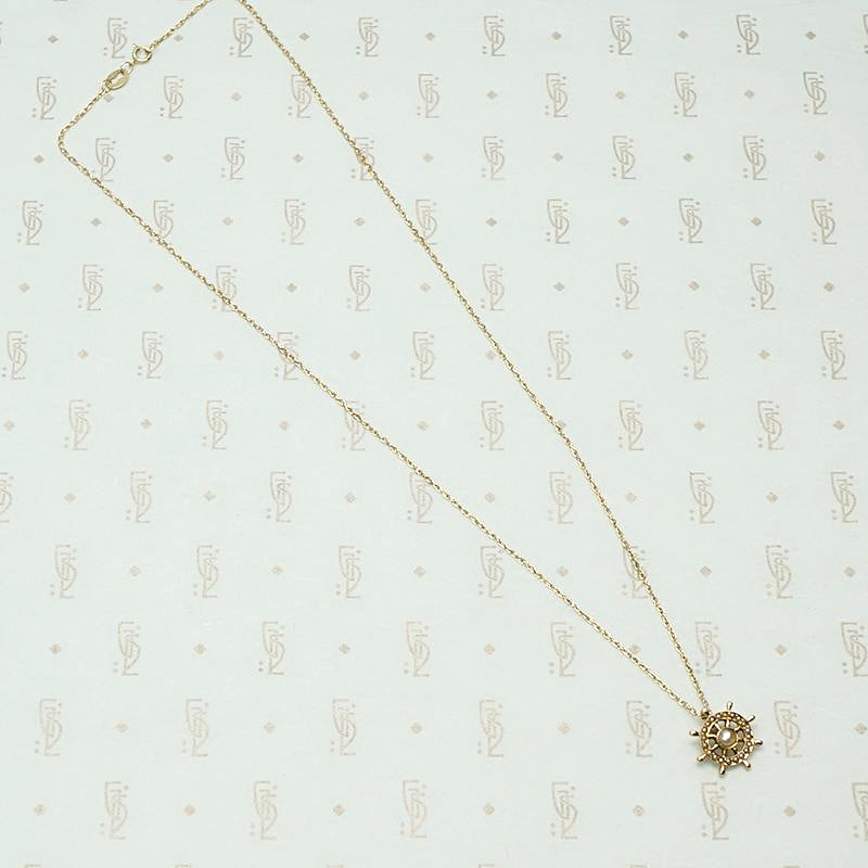 Ship's Wheel Conversion Pendant in Gold and Pearls
