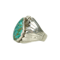 Impressive Vintage Native American Mens Ring - Gem Set Love