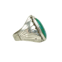Impressive Vintage Native American Mens Ring - Gem Set Love