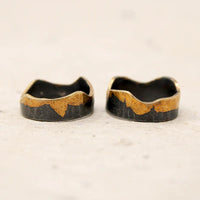 Gold Leafed Silver Split Band by Acanthus