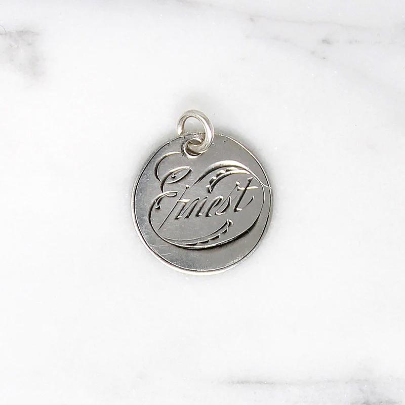 Individual Engraved Victorian Silver Coin Charms