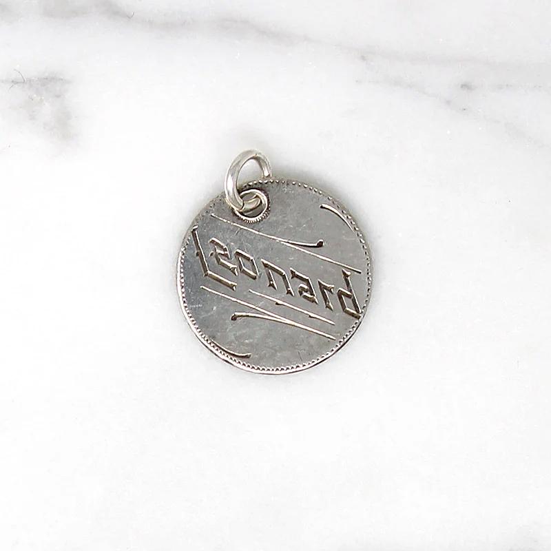 Individual Engraved Victorian Silver Coin Charms