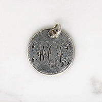 Individual Engraved Initials Victorian Silver Coin Charms