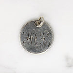 Individual Engraved Initials Victorian Silver Coin Charms